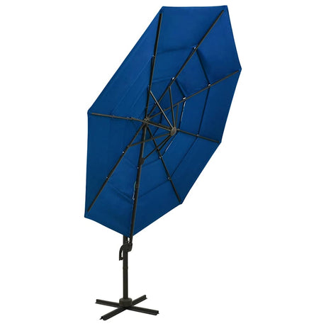 Vidaxl Parasol 4-Schicht mit Aluminiumpol 3x3 M Azurblau
