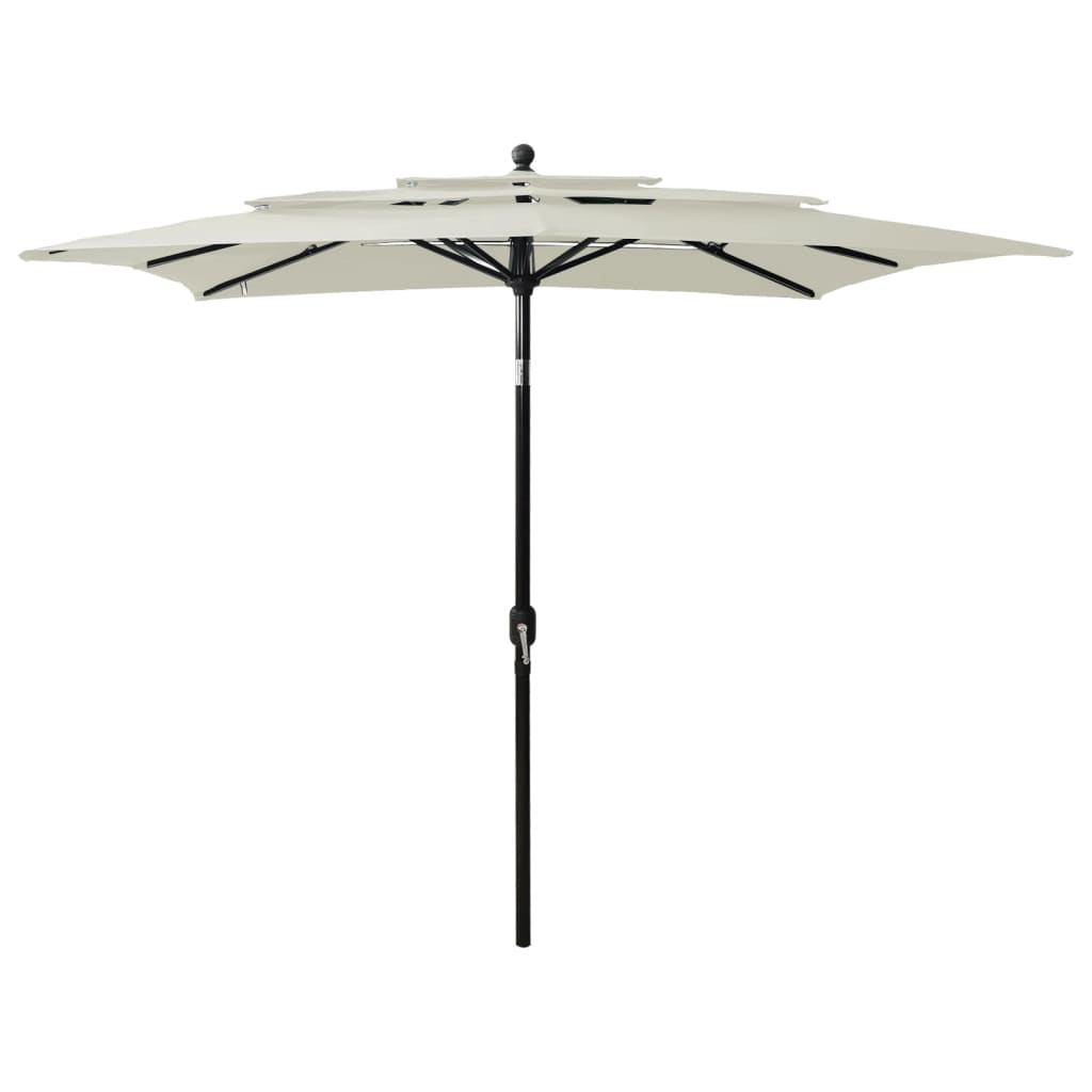Vidaxl Parasol 3-Schicht mit Aluminiumpol 2,5 x 2,5 m sandfarben
