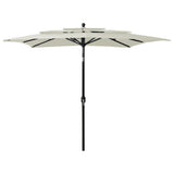 Vidaxl Parasol 3-Schicht mit Aluminiumpol 2,5 x 2,5 m sandfarben
