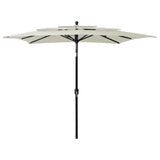 Vidaxl Parasol a 3 strati con polo in alluminio 2,5x2,5 m color sabbia