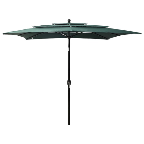 Vidaxl Parasol 3-Schicht mit Aluminiumpol 2,5 x 2,5 m grün