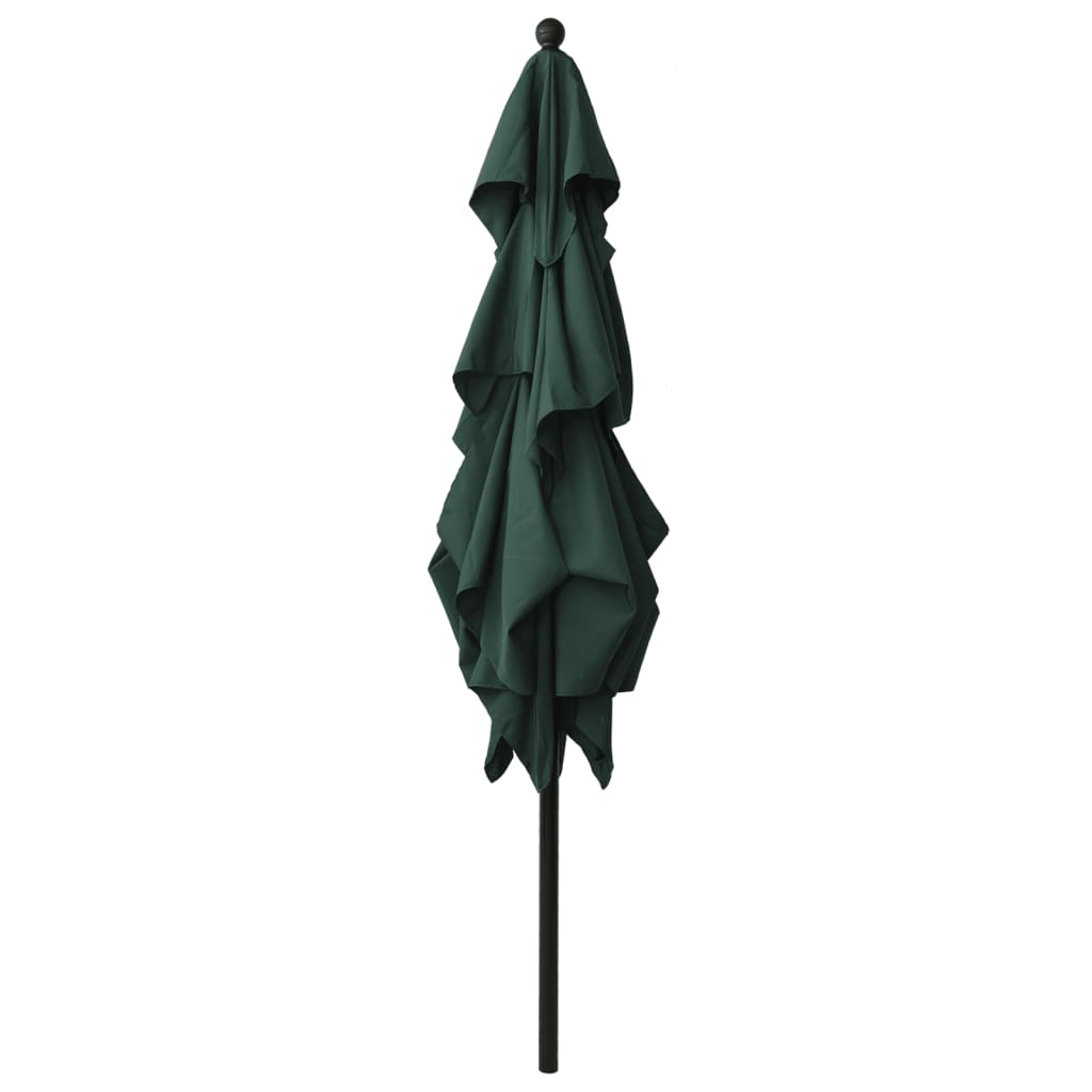 Vidaxl Parasol a 3 strati con polo in alluminio 2,5x2,5 m verde