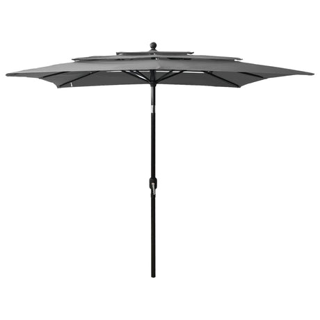 Vidaxl Parasol 3-Schicht mit Aluminiumpol 2,5 x 2,5 m anthrazitfarbenem Farben