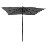 Vidaxl Parasol 3-strato con polo in alluminio 2,5x2,5 M color antracite