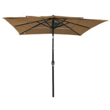Vidaxl Parasol 3-Schicht mit Aluminiumpol 2,5 x 2,5 m Taupe