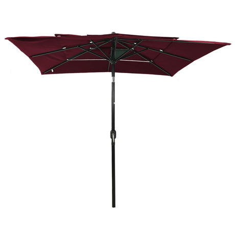 Vidaxl Parasol 3-Schicht mit Aluminiumpol 2,5 x 2,5 m Bordeaux Rot