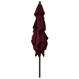 Vidaxl Parasol 3-Schicht mit Aluminiumpol 2,5 x 2,5 m Bordeaux Rot