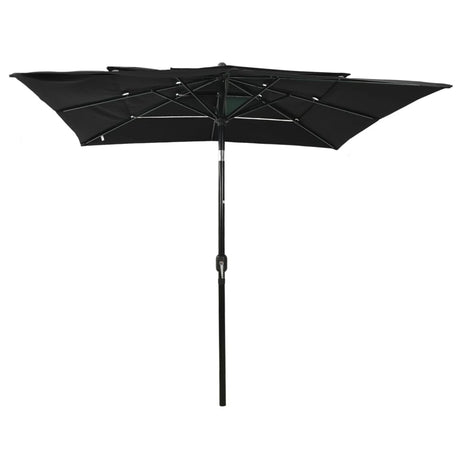 Vidaxl Parasol 3-Schicht mit Aluminiumpol 2,5 x 2,5 m schwarz