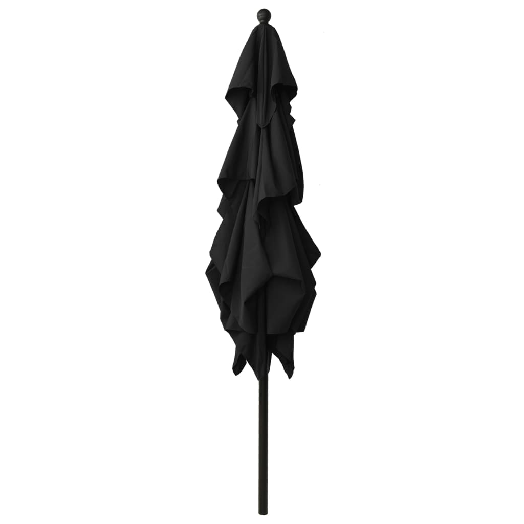 Vidaxl Parasol a 3 strati con polo in alluminio 2,5x2,5 m nero