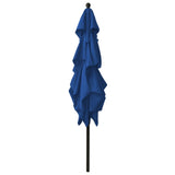 Vidaxl Parasol a 3 strati con polo in alluminio 2,5x2,5 m blu azzurro