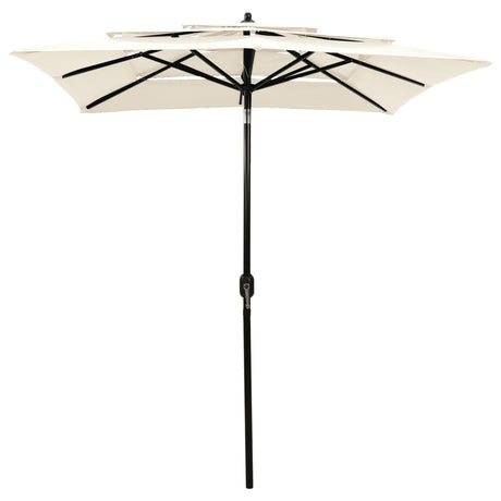 Vidaxl Parasol 3-Schicht mit Aluminiumpol 2x2 m sandfarben