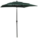 Vidaxl Parasol 3-Schicht mit Aluminiumpol 2x2 m Grün