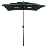 Vidaxl Parasol 3-Schicht mit Aluminiumpol 2x2 m Grün