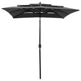 Vidaxl Parasol 3-Schicht mit Aluminiumpol 2x2 M Anthrazitfarbe