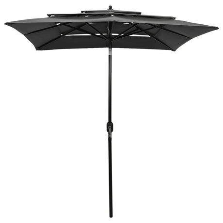 Vidaxl Parasol 3-Schicht mit Aluminiumpol 2x2 M Anthrazitfarbe