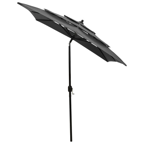 Vidaxl Parasol 3-Schicht mit Aluminiumpol 2x2 M Anthrazitfarbe