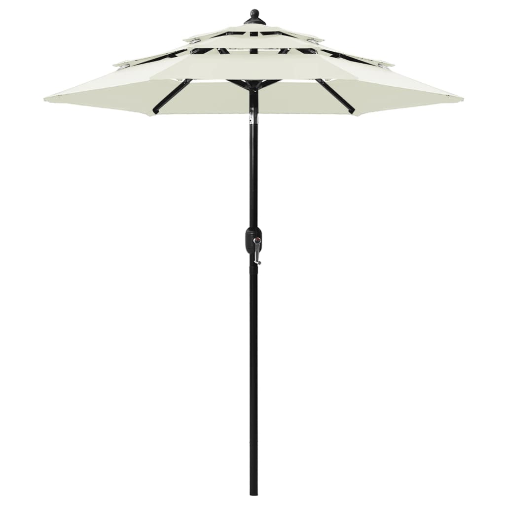 Vidaxl Parasol a 3 strati con polo in alluminio 2 m color sabbia