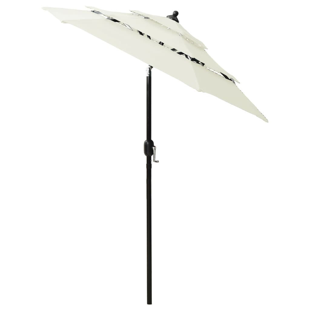 Vidaxl Parasol a 3 strati con polo in alluminio 2 m color sabbia