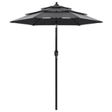 Vidaxl Parasol 3-Schicht mit Aluminiumpol 2 m Anthrazitfarbe