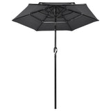 Vidaxl Parasol 3-Schicht mit Aluminiumpol 2 m Anthrazitfarbe