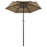 Vidaxl Parasol 3-Schicht mit Aluminiumpol 2 M Taupe