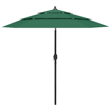 Vidaxl Parasol 3-Schicht mit Aluminiumpol 2,5 m grün