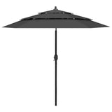 Vidaxl Parasol a 3 strati con polo in alluminio 2,5 m color antracite