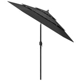 Vidaxl Parasol a 3 strati con polo in alluminio 2,5 m color antracite