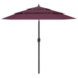 Vidaxl Parasol 3-Schicht mit Aluminiumpol 2,5 m Burgundyrot