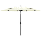 Vidaxl Parasol a 3 strati con polo in alluminio 3 m color sabbia