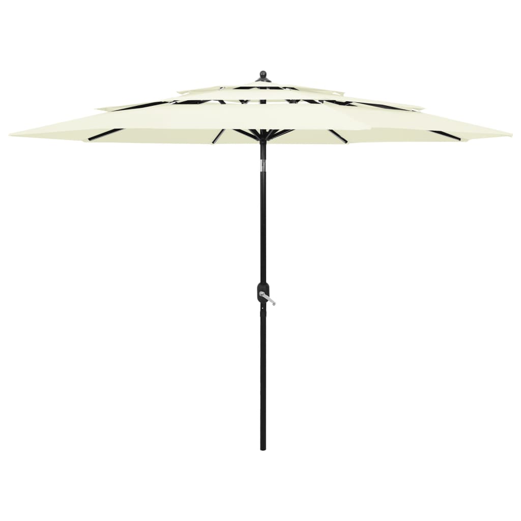 Vidaxl Parasol 3-Schicht mit Aluminiumpol 3 m sandfarben