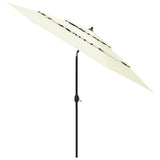 Vidaxl Parasol a 3 strati con polo in alluminio 3 m color sabbia