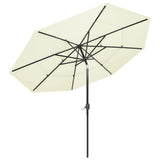 Vidaxl Parasol a 3 strati con polo in alluminio 3 m color sabbia