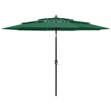 Vidaxl Parasol 3-Schicht mit Aluminiumpol 3 m grün