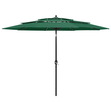 Vidaxl Parasol 3-Schicht mit Aluminiumpol 3 m grün