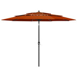Vidaxl Parasol 3-Layer mit Aluminiumpol 3 m Terrakotta-farbig