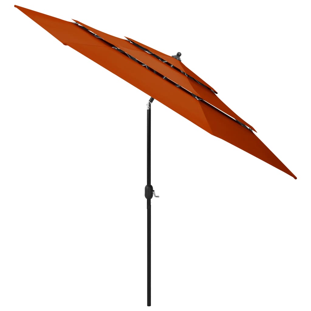 Vidaxl Parasol 3-Layer mit Aluminiumpol 3 m Terrakotta-farbig