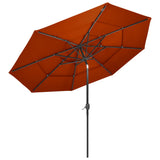 Vidaxl Parasol 3-Layer mit Aluminiumpol 3 m Terrakotta-farbig