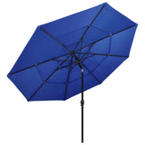 Vidaxl Parasol a 3 strati con polo in alluminio 3,5 m azzurro blu