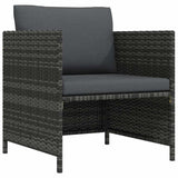 Vidaxl tuinbank met kussens poly rattan grijs