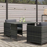 Vidaxl tuintafel 110x70x65 cm poly rattan grijs