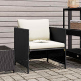 Vidaxl tuinbank met kussens poly rattan zwart