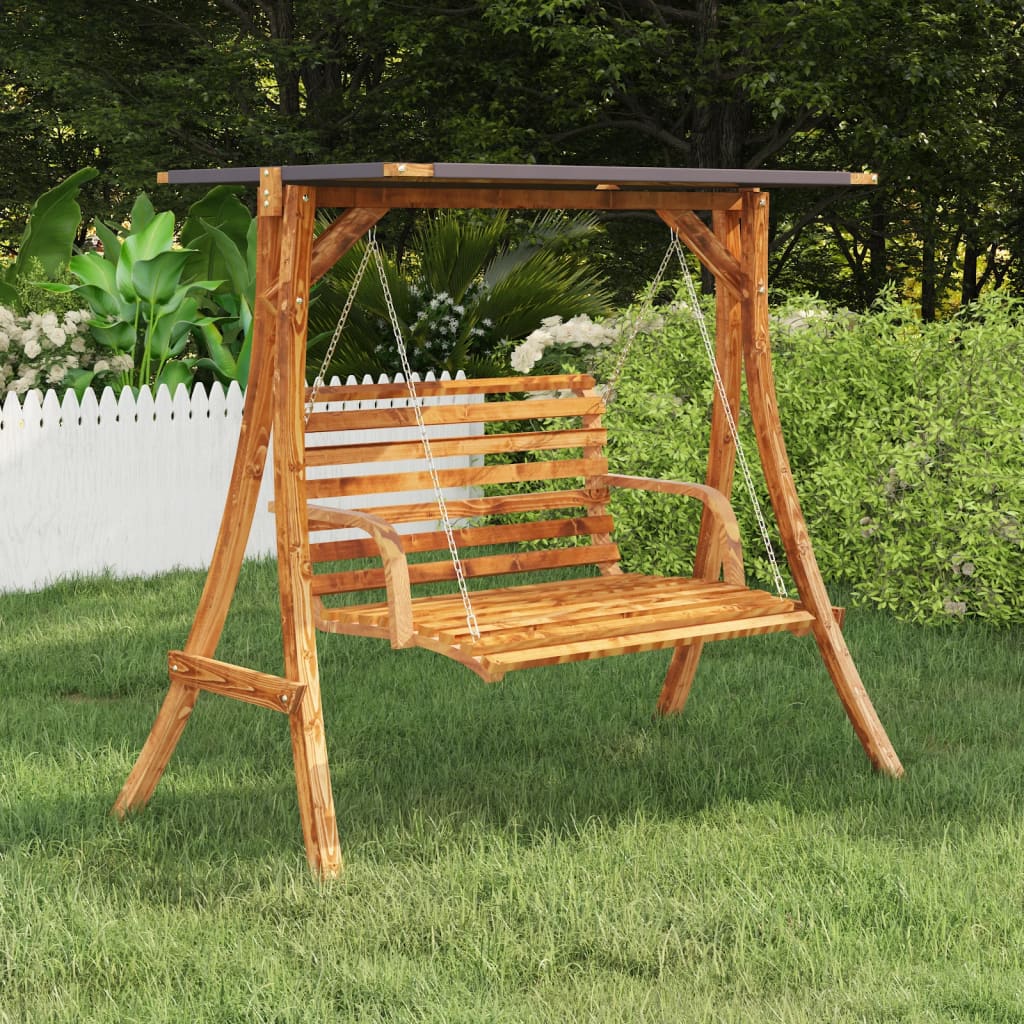 Vidaxl Rocking Frame med antracitfarve Tag Bent Wood Teak finish