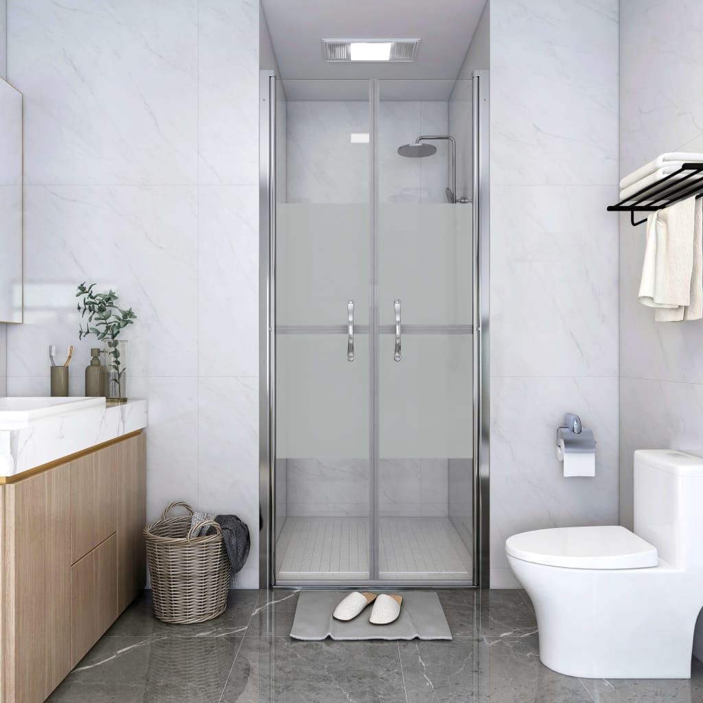 VIDAXL -Duschtür 91x190 cm ESG Halfmat