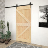 Puerta corredera de Vidaxl con masa 80x210 cm de pino sólido