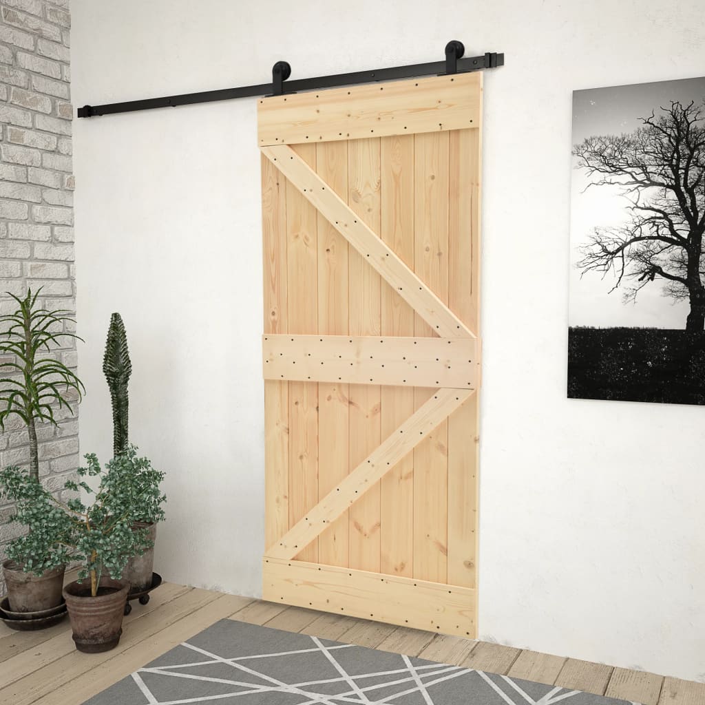 VidaXL sliding door with batter 100x210 cm Solid pine