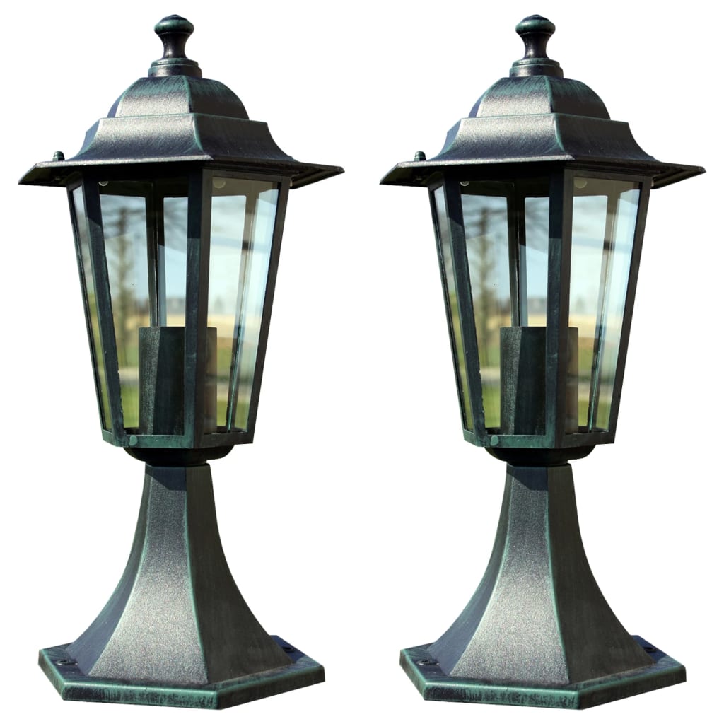 Vidaxl Garden Lamps 2 St. Aluminium Dark Green Black