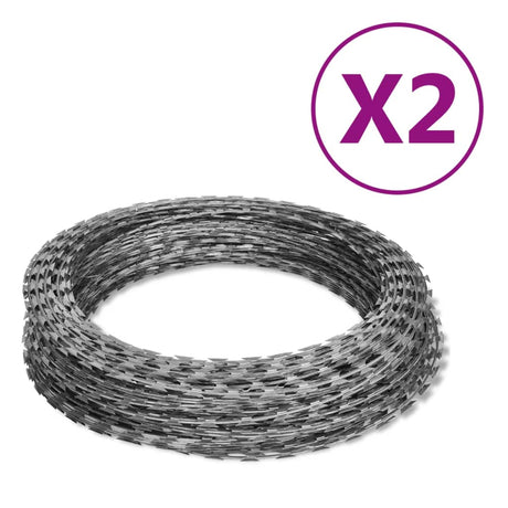 Vidaxl Stacheldraht, 2 Stück, 100 m, verzinkter Stahl