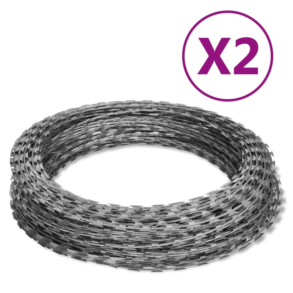 Vidaxl holicí strojek Mound Wire 2 PCS 60 M Galvanizovaná ocel