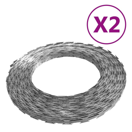Vidaxl Rasiermesser-Stacheldraht 2 Stück BTO-22 100 m Stahl